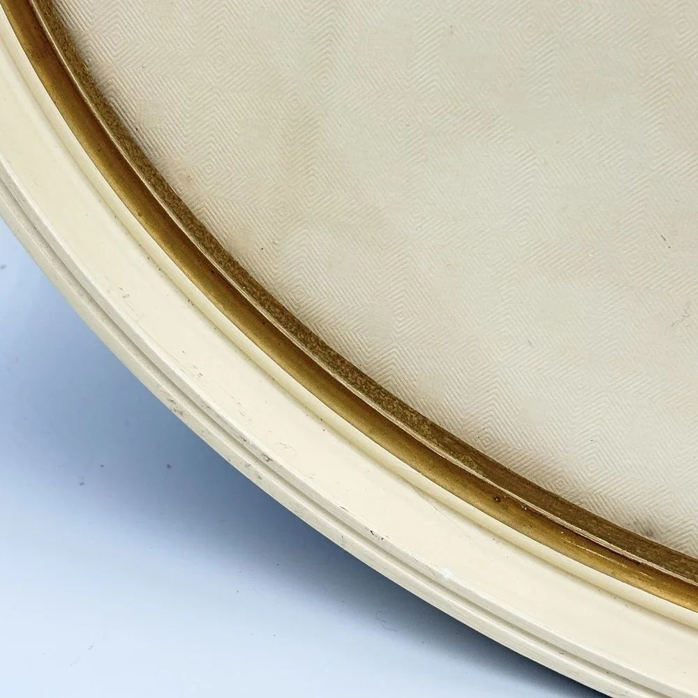 Vintage Oval Cream Gold Painted Wood Picture Frame & Glass 15x10